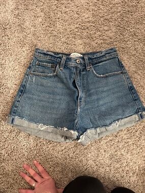 High-Rise Abercrombie Denim Mom Shorts-Curve Love